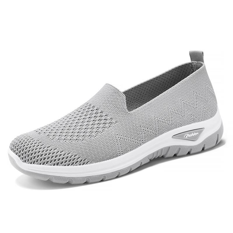 Shoes Women's Casual Shoes Large Size Women's Shoes Single Shoes Fly-woven Breathable Mesh Shoes Soft-soled Mother Shoes