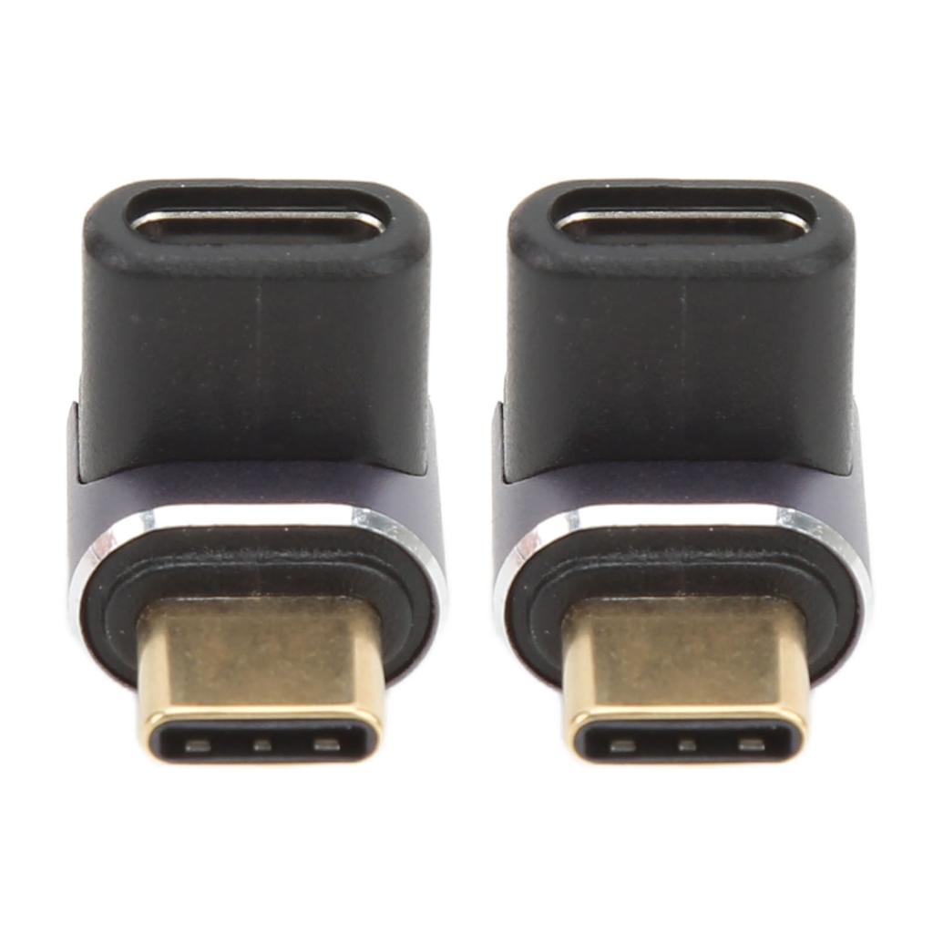 90 Degree USB C Adapter Male To Female 40Gbps 100W Aluminum Alloy USB C Right Angle Adapter for Transmission Charge