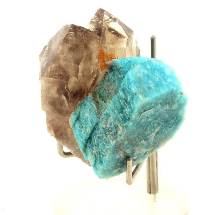 Pierres et Minéraux. Quartz + Amazonite. 211.75 ct. Lake George, Park County, Colorado, USA.