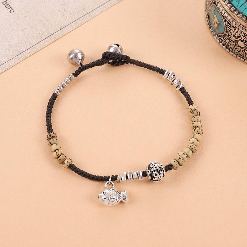 BLINGBAY Damska Bransoletka Styl Retro Chińska Bransoletka Nisza Literacka Prosty Splot Etniczny Styl Bransoletka Akcesoria Prezent