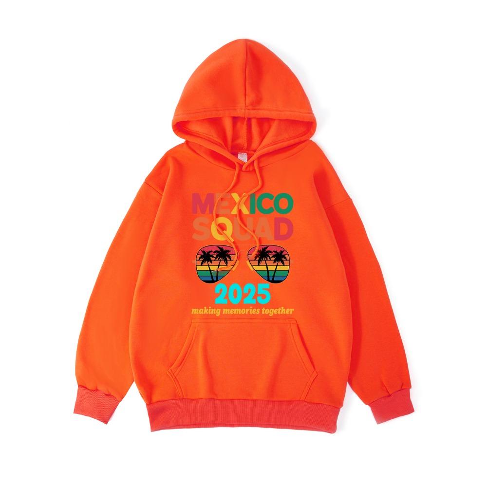 Mexico Squad Letter Printed Hoodie Women Casual Pocket Hooded Winter Sweatshirt Basics Sporty Womans Clothing