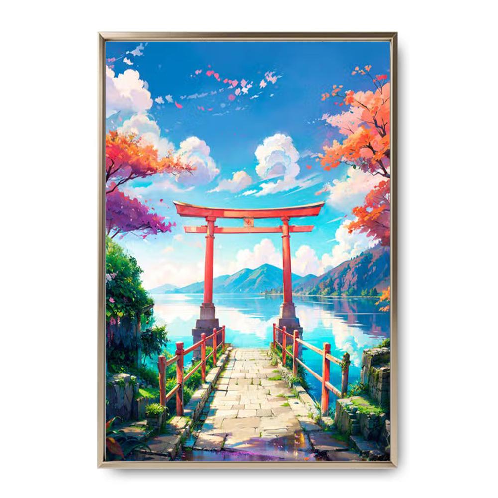 Anime Style Japanese Landscape Torii Prints Poster Canvas Painting Modern Wall Art Pictures For Living Room Bedroom Home Decor