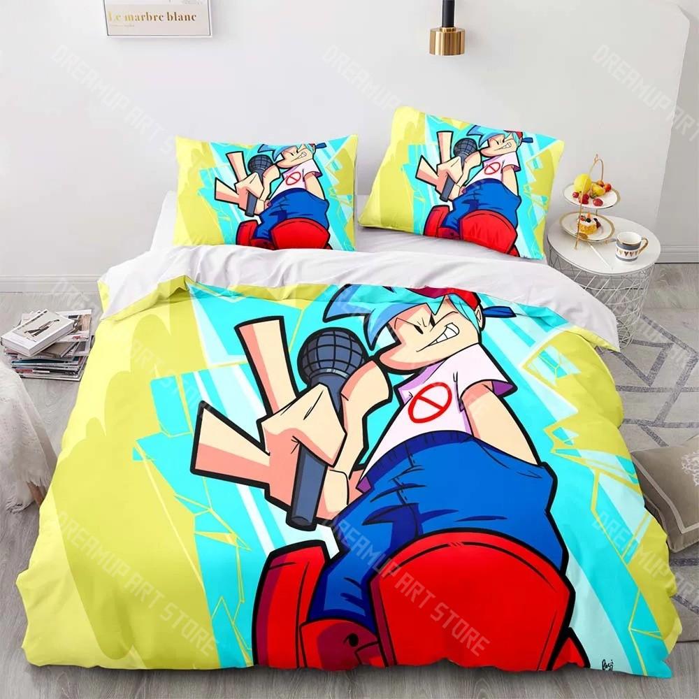 3D Printed Friday Night Funkin Game Bedding Set for Boys Girls Duvet Cover Pillowcase Twin Queen King Full Single Double Sizes