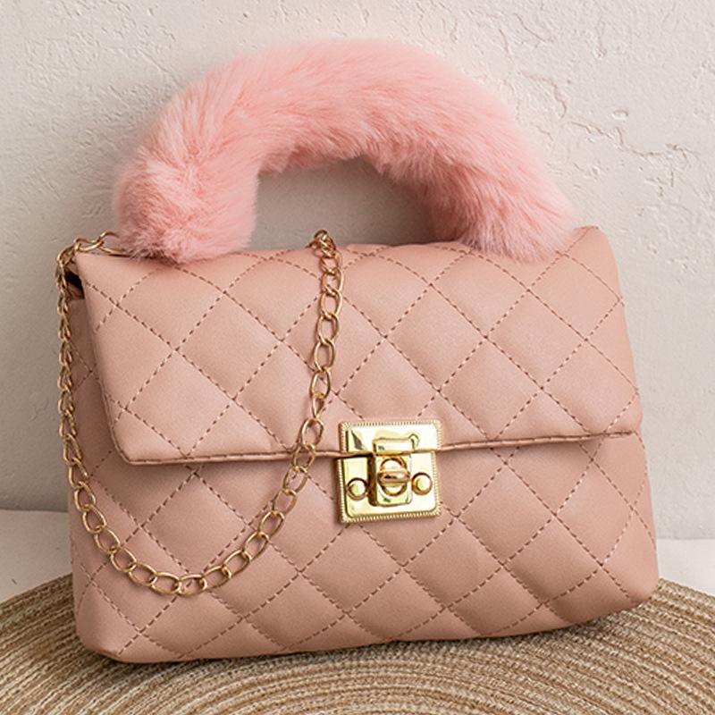 Small Bag Women's Rhombus Small Square Bag New Women's Niche Hand Carry Shoulder Messenger Bag