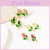 Floral Tulip Stud Earrings For Women Copper Glass Spring Fashion Jewelry