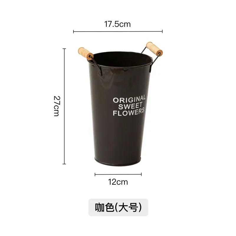 1pcs Nordic Style Iron Sheet Flower Arrangement Bucket Flower Shop Flowers Awakening Bucket Living Room Decorative Flower Ware