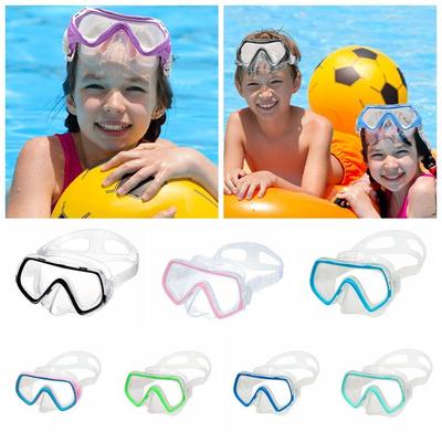 PC Glass Child Diving Mask PVC Strap Pool Swim Eyewear Anti-Shattered Kids Swim Goggles  for Youth