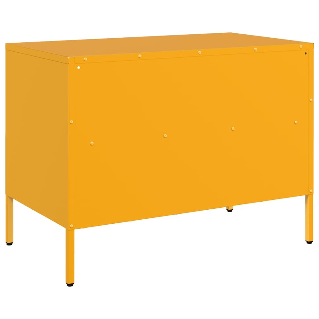 TV Stand Mustard Yellow 68 X 39 X 50.5 Cm Steel