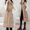 Large size rhombus vest women's winter waist season down cotton jacket medium length over the knee new European vest fat mm