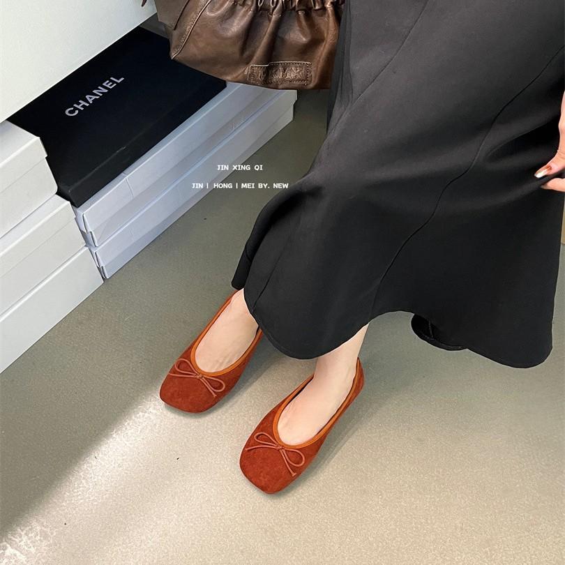 French retro leopard print light mouth ballet single shoes women's 2025 autumn and winter new one-pedal beanie shoes ladyshoes