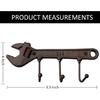 KiaoTime Retro Vintage Key Rack Holder Hooks Cast Iron Wrench Spanner Shape Decorative Wall Mounted Antique Man Cave Garage Tool Holder Coat Hat