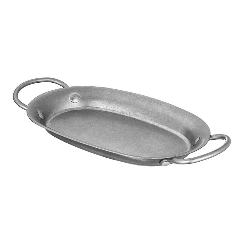 ZISIZ 304 Stainless Steel Retro Oval Serving Plate