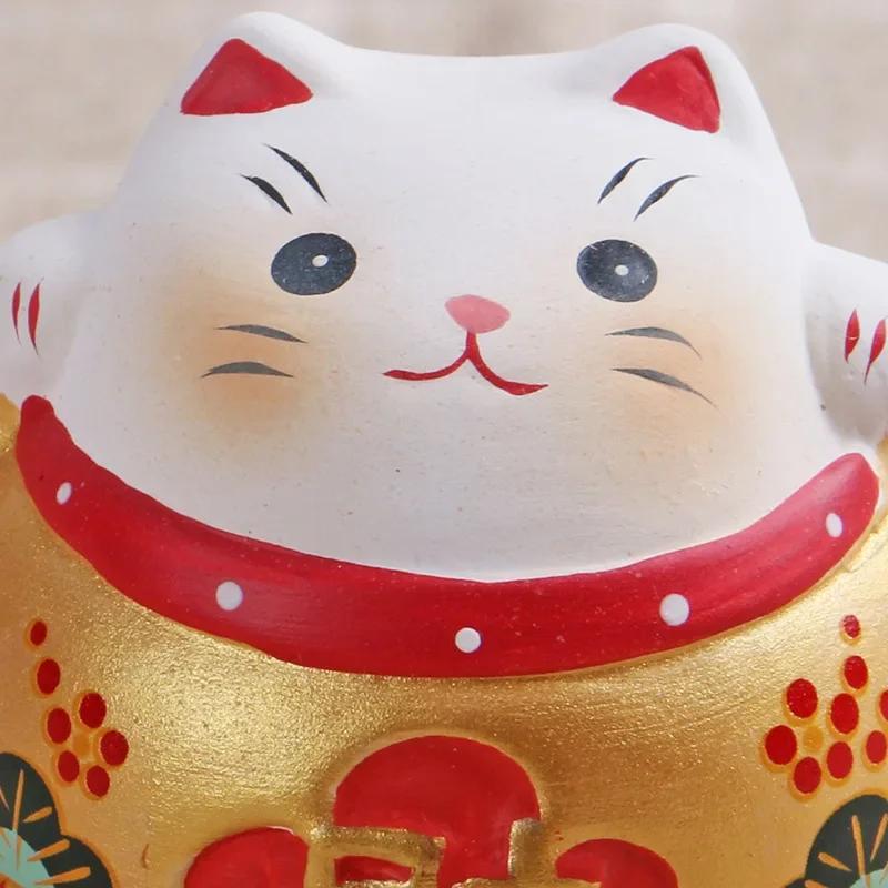 Japanese Ceramic Lucky Cat Fortune Ornament Daruma Crafts Cartoon Landscape Home Decor Accessories Kawaii Gifts Desk Decoration