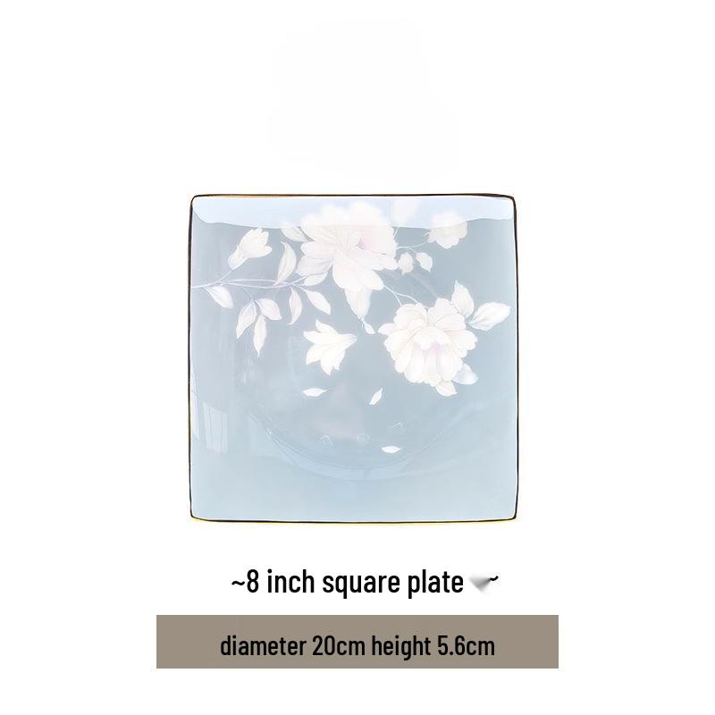 Assiette Plate en Céramique Qin Yun de Jingdezhen