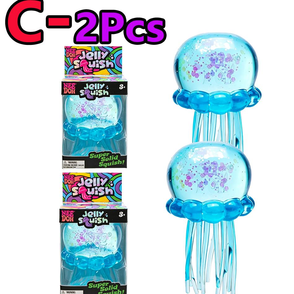 Popular  Jellyfish Octopus Soft Squeeze Fidget Toys Bead Filled Maltose Texture Soft Jelly-Like Stress Relief Squishy Toy