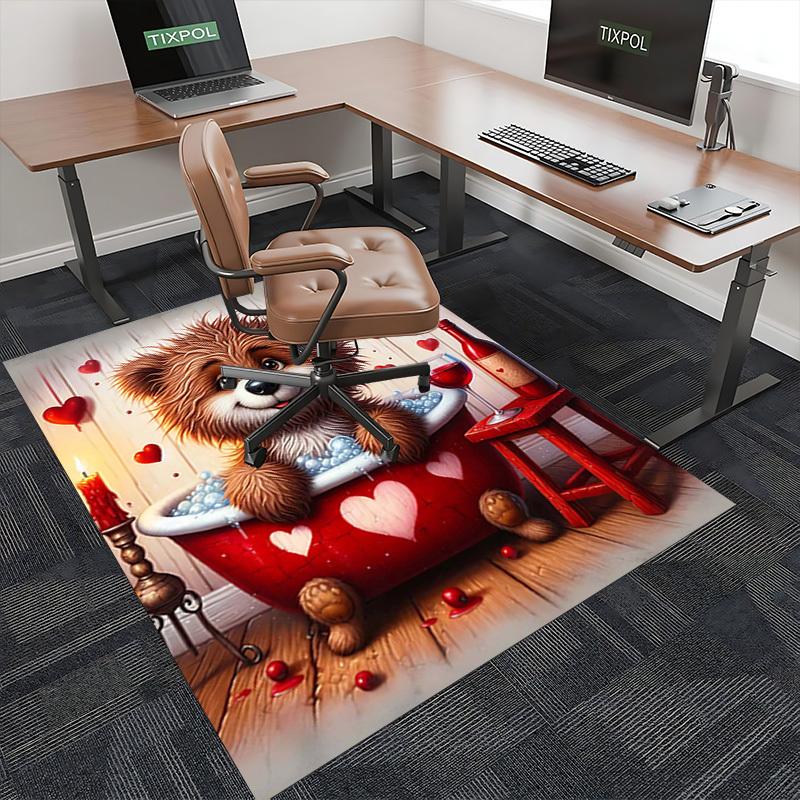1pc Anime Cartoon Design Valentine's Day Gift Chair Mat Non-Slip Carpet Suitable for Office, Home Decoration, Living Room, Bedroom, Game Room and Dorm