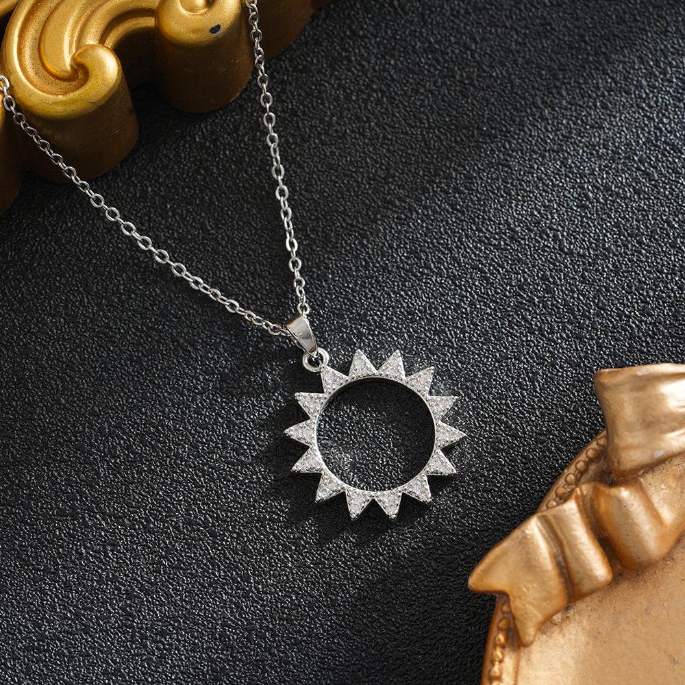 Elegant Round Ring Titanium Steel Necklace for Women - Luxurious, Simple, and Fashionable Design that Does Not Fade