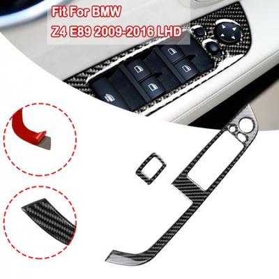 Nouveau 2 Pièces Pour BMW Z4 E89 09-15 Fibre de Carbone Panneau de Commutateur de Lève-Vitre Cadre Couvercle