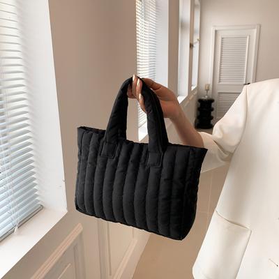 1pcs Ladies Tote Bags Large Capacity Cott Padded Bag Solid Color Casual Fashi Nyl Elegant for Handbag