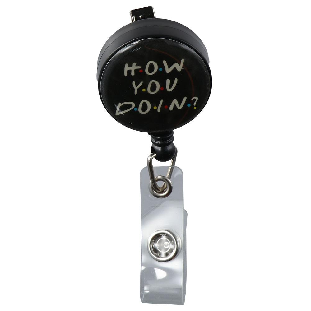 

Acrylic Badge Reel Black 360° Swivel Teacher Retractable Office