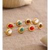 Yhpup 2026 Stainless Steel France Stud Earrings Natural Stone Agate Tiger Dainty Fashion Gift Jewelry Recommend