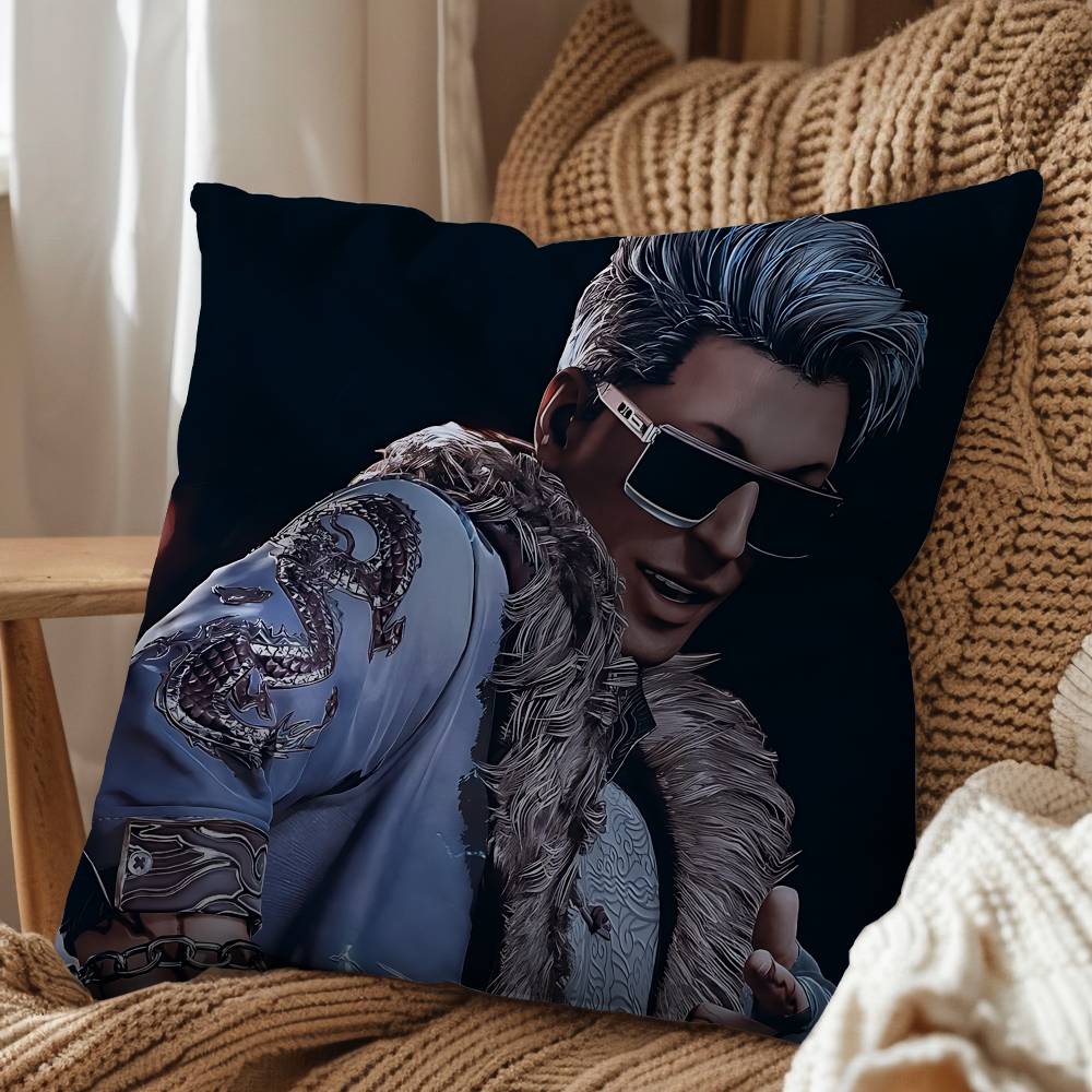 Johnny Cage Kitana Mortal Kombat Pillow Case Square Double-Sided Printing Short Plush Sofa Cushion Cover Bedroom Bedside Pillow