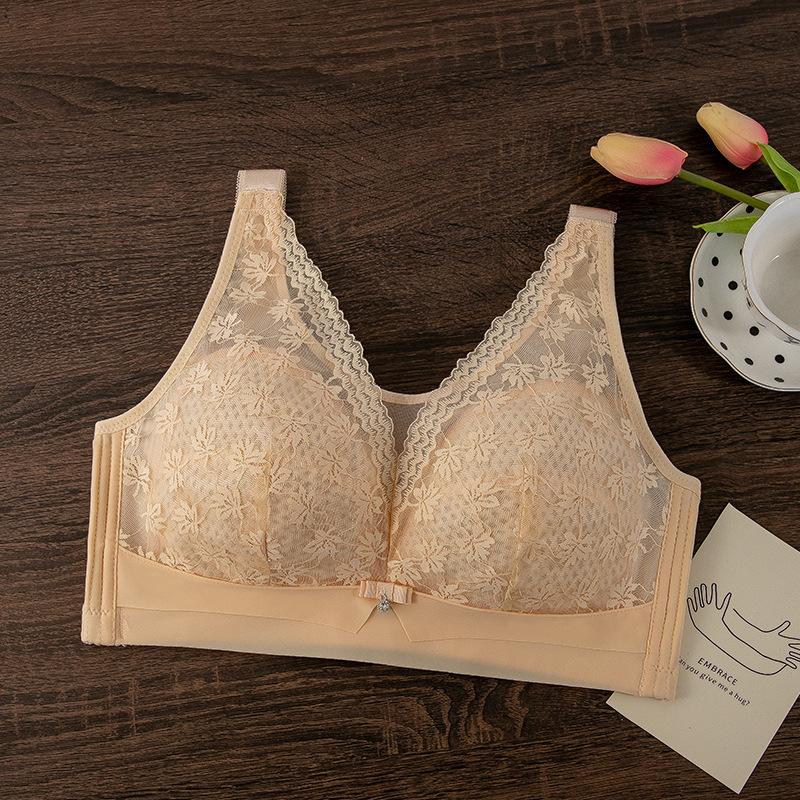 Full Cup Bra Large Size Large Chest Thin No Steel Ring No Magnetic Sandwich Light Cup Foreign Trade Export
