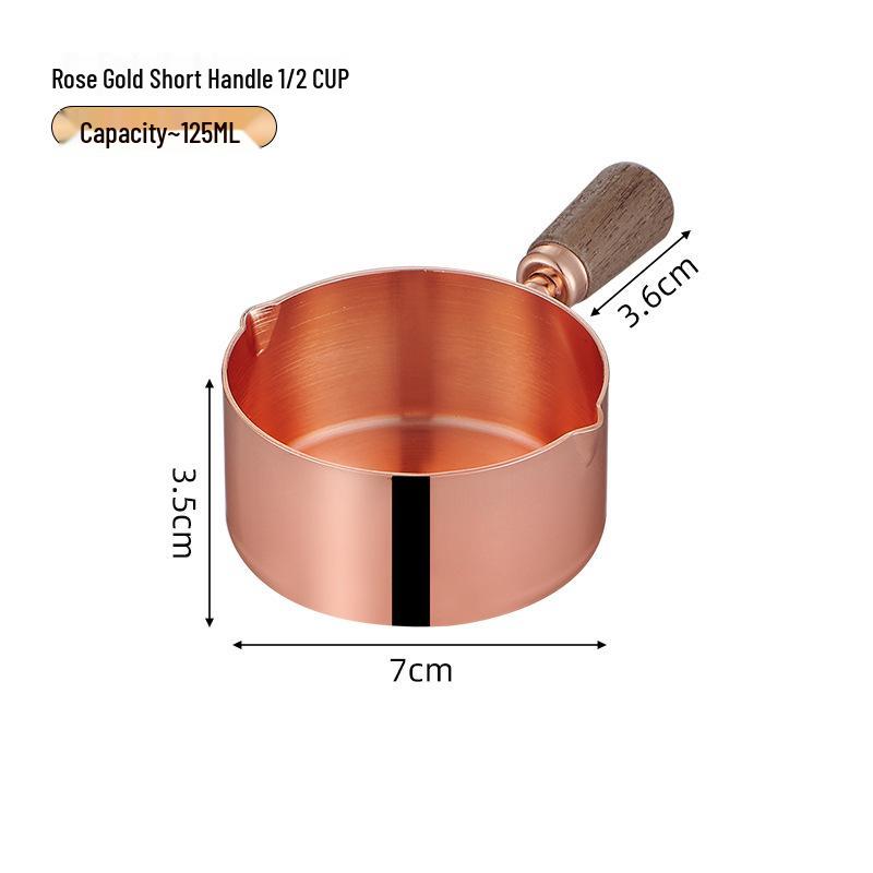 304 Stainless Steel Sauce Cup with Wooden Handle, Custom Logo, Multiple Specifications - Ideal for Steakhouses & Restaurants.
