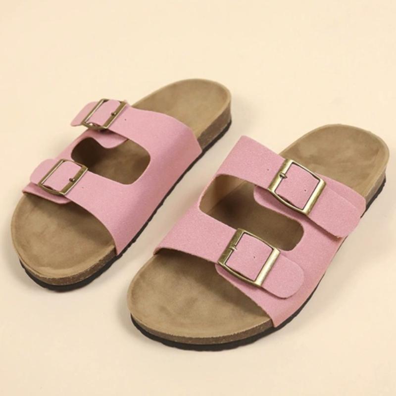 Fashion Sandals for Women Men Cork Footbed Adjustable Slides Slip On Summer Unisex Slippers with Arch Support