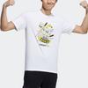 Adidas Neo Graffiti Cartoon Print Sports Crew Neck T-Shirt Men Tops White H50262