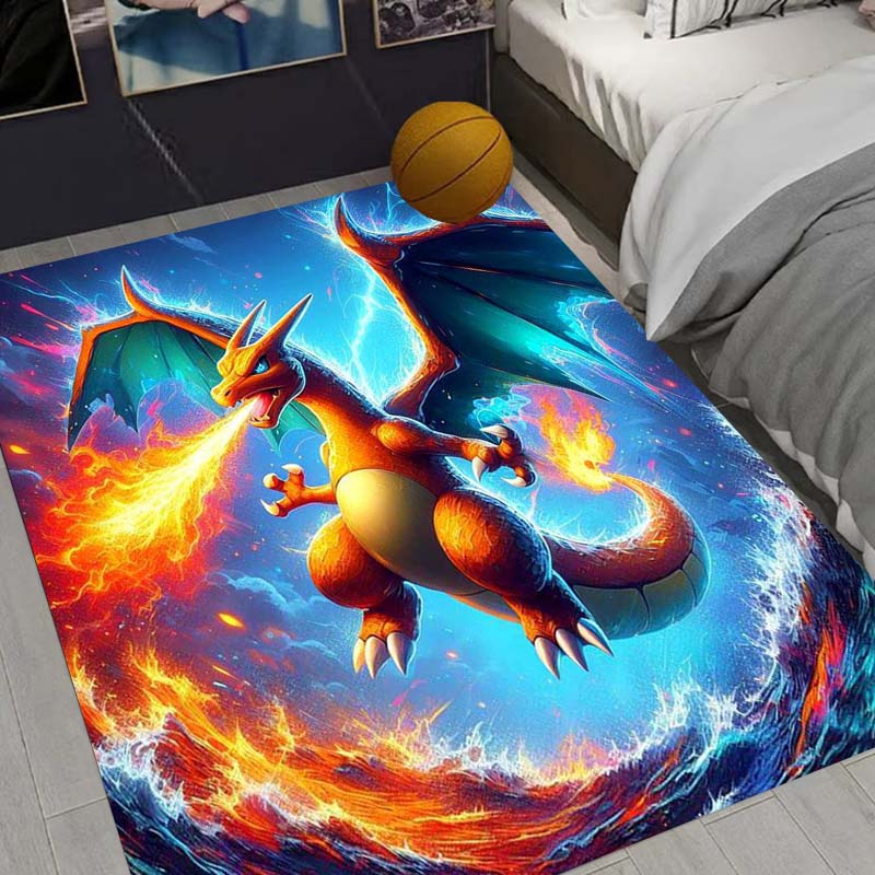 Charizard Charmander Pokemon Living Room Non-Slip Area Rug Soft Carpet for Bedroom Kids Playroom Sofa,Home Decor Doormat Gift-22
