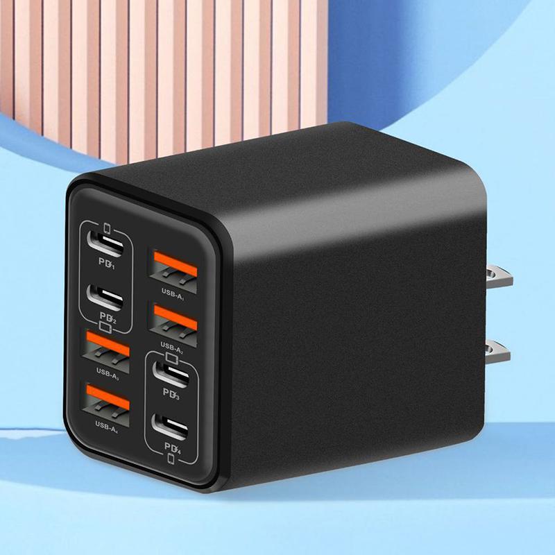 240W Gan Usb C Charger 8 In 1 Fast Charging Phone Charger Power Adapter For Eu/Us/Uk Plug Wall Charger