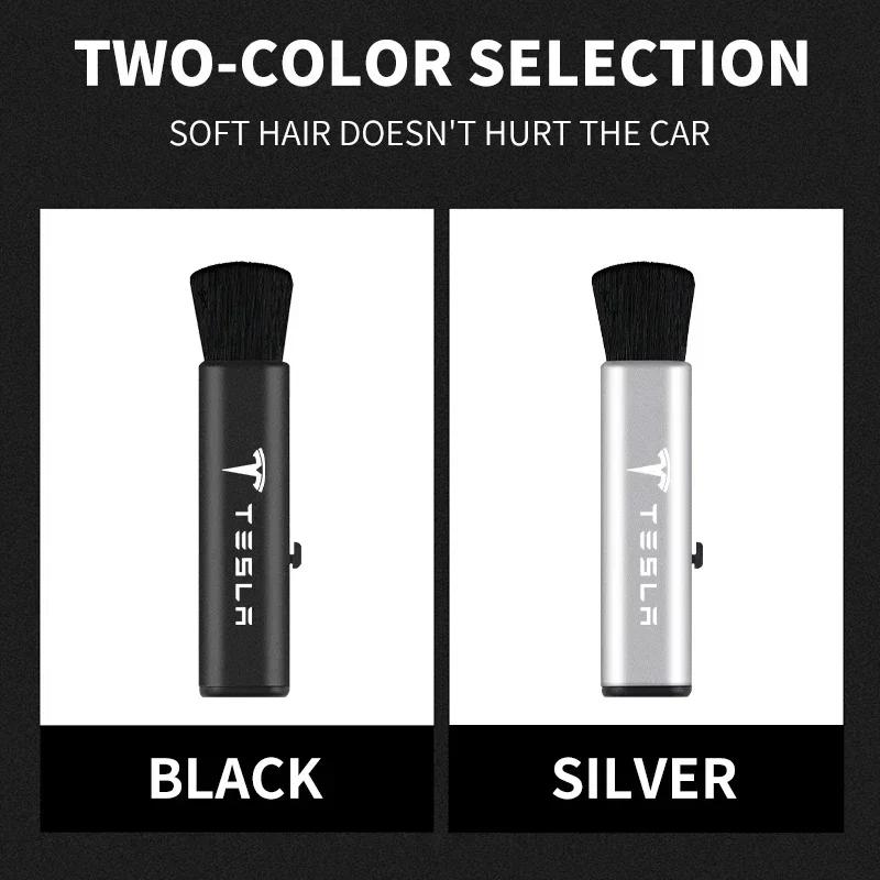 Car Sticker 2025 New Tesla Car Retractable Dust Brush Air Outlet Cleaning Brush For Tesla Model 3 Roadster Y Bonina Juguete Cybe