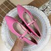 Fashion Flat Shoes for Women Spring and Autumn Shallow 2025 New Patent Leather Women's Shoes Pointed Mary Jane Retro Plus Size Flat Shoe