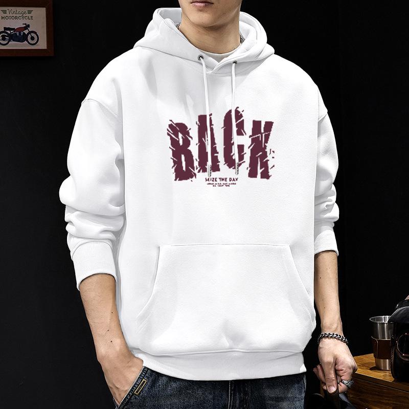 Men's Heavyweight Letter Print Hoodie - Autumn/Winter Thick Casual Jacket for Teens & Adults