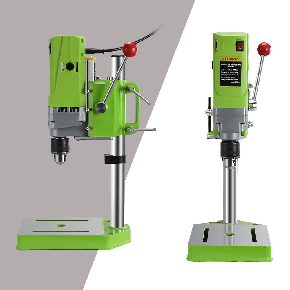 Allsome Bench Drill Press,Variable Speed Benchtop Drilling Machine,6-Speed,Green