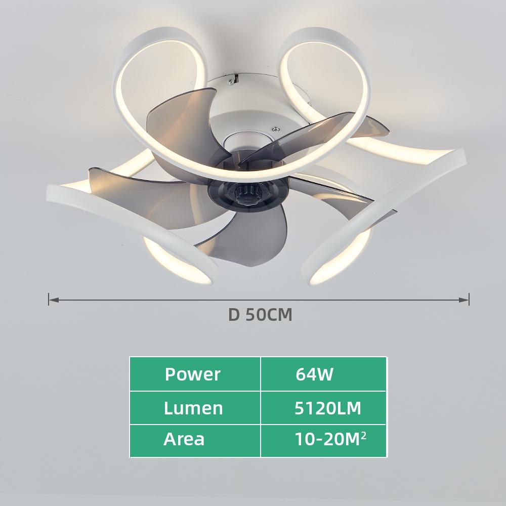 IRALAN Modern Ceiling Fan with Light Home and Decoration Smart Remote Control 50CM LED Large Home Fan