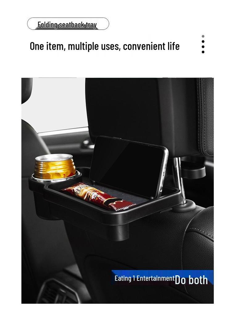 Multifunctional Foldable Car Tray with Cup Holder and Storage
