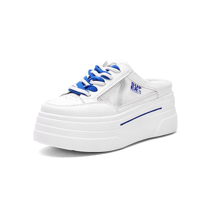 

Баотоу полутапочки женские 2025 уличные платформа летние новые дышащая сетка белые туфли увеличивают рост универсальные для отдыха 40 синий