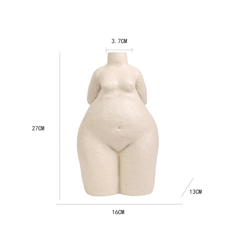Creative Female Body Ceramic Vase Abstract Art Figure Sculpture Ornament Art Irregular Girl Ceramic Flower Vase Home Decoration