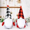 Entzückende Weihnachtsdekorationen Elektrische animierte Puppe mit rot-schwarzem kariertem Hut