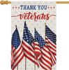 Louise Maelys Thank You Veterans Garden Ag Patriotic Veterans Day Double Sided Stars and Stripes Large Burlap M EEZ