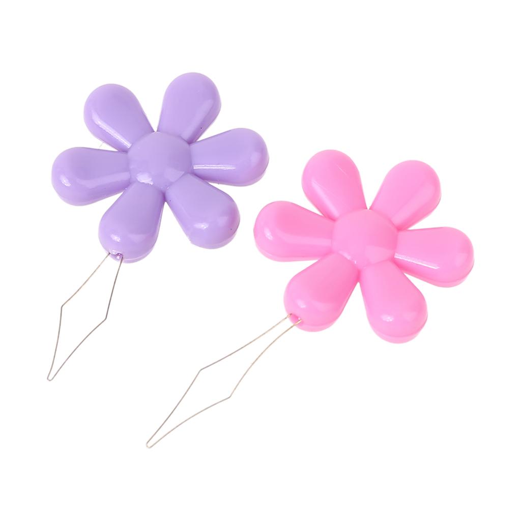 20pcs/box Flower Shape Wire Loop Needle Threaders for Cross Stitch Embroidery Sewing Needlework Thread Guide