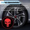 4PCS Skull Car Wheel Hub Center Cap Sticker, 2.2" Personalized Metal Wheel Emblem Sticker, Waterproof Automotive Hub Decorative Decal Cover, Car