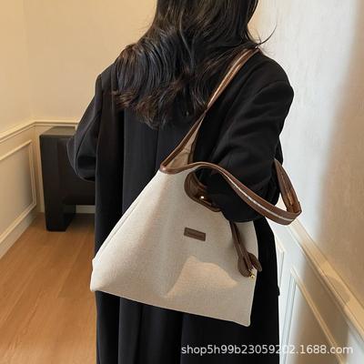 Tote Bag Women's Summer Niche Striped Simple Fashion Casual Simple Niche Portable Shoulder Bag