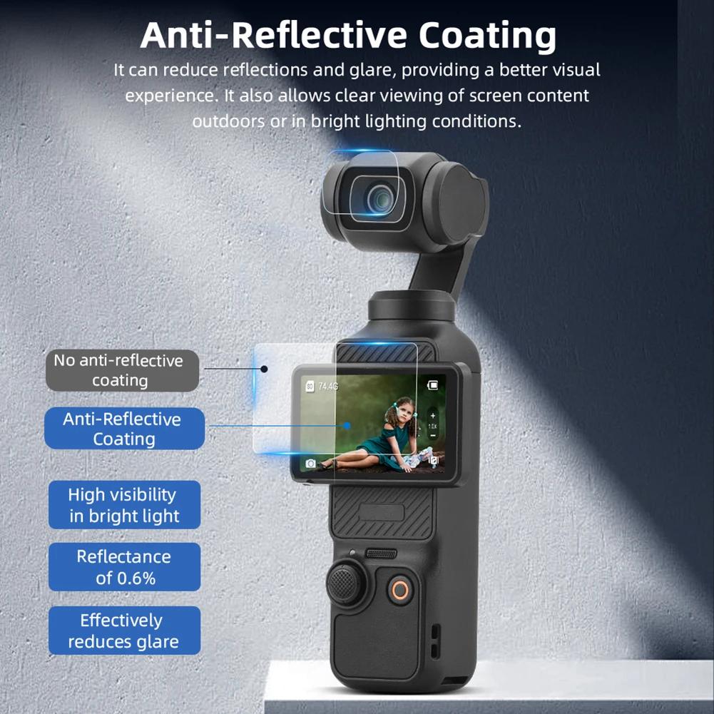 2/4pcs Protective Film For DJI Osmo Pocket 3 Glass Screen Protector Hardness Anti-Scratch Screen Film Osmo Pocket 3 Accessories