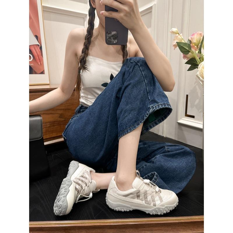 Cowhide version~ Han Suxi has the same platform casual sports shoes, women's mountaineering muffin shoes, ballet style ribbon dad shoes.