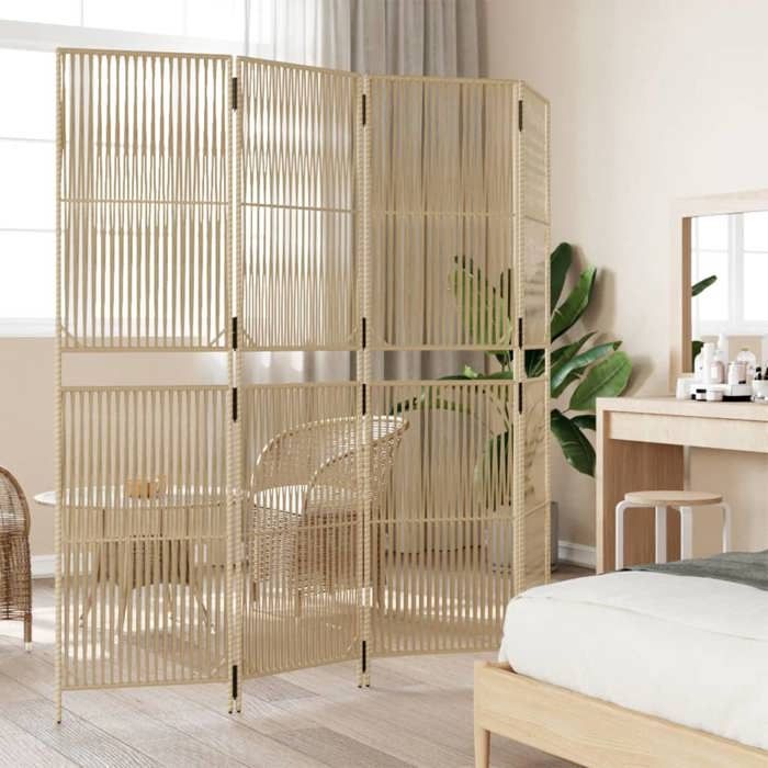 VidaXL Cloison de Séparation 4 Panneaux, Séparateur de Pièce, Écran d'Intimité, Paravent de Salon Chambre, Moderne, Beige 365395