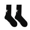 Unisex Black & White Star Mid-Tube Socks - Original Street Style, Cotton, Perfect for Couples