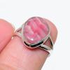 Naturalny Rodochrozyt Kamień Szlachetny 925 Lite Srebro Próby 925 Pierścionek Biżuteria S.6 O1r43